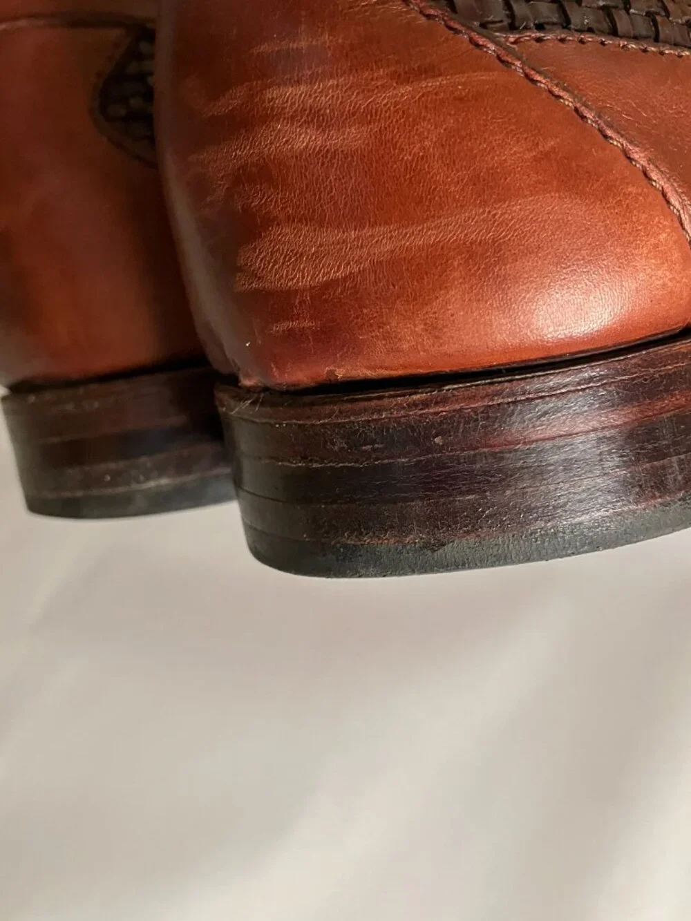 VTG Allen Edmonds Bennington Made in USA Brown Woven Tassel Loafers 11 3E Wide